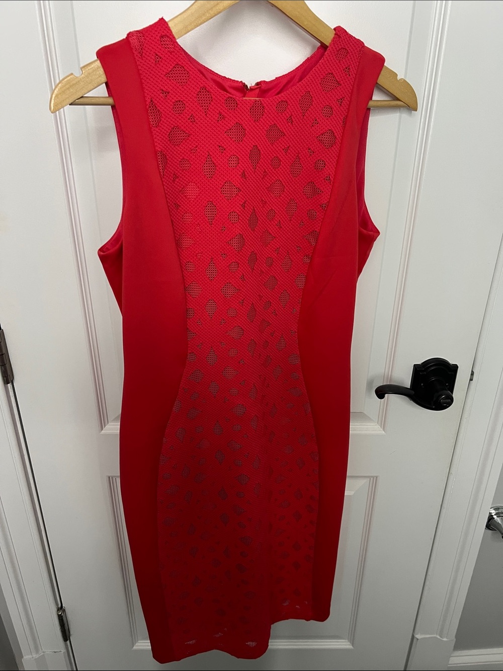 Karl Lagerfeld Salmon Mesh-Panel Cocktail Dress